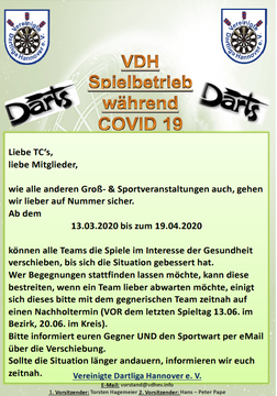 Spielbetrieb während Coronavirus/COVID-19